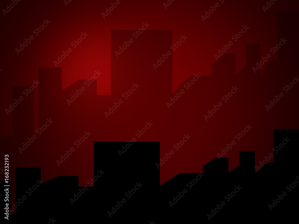Fototapeta premium Abstract red and black color city background