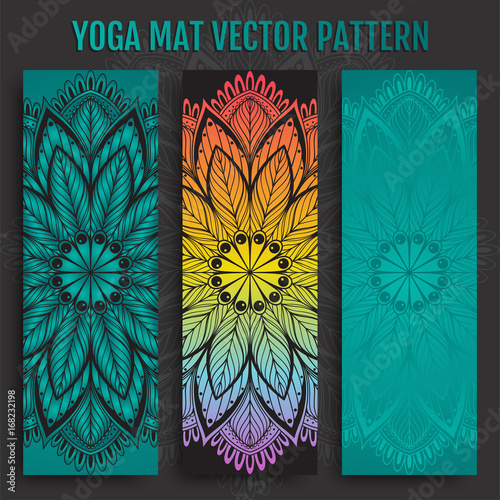 Hand drawn yoga mat vector pattern