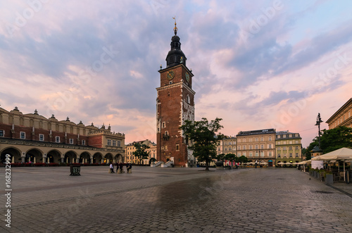 Town hall tower in Krakow in the morning