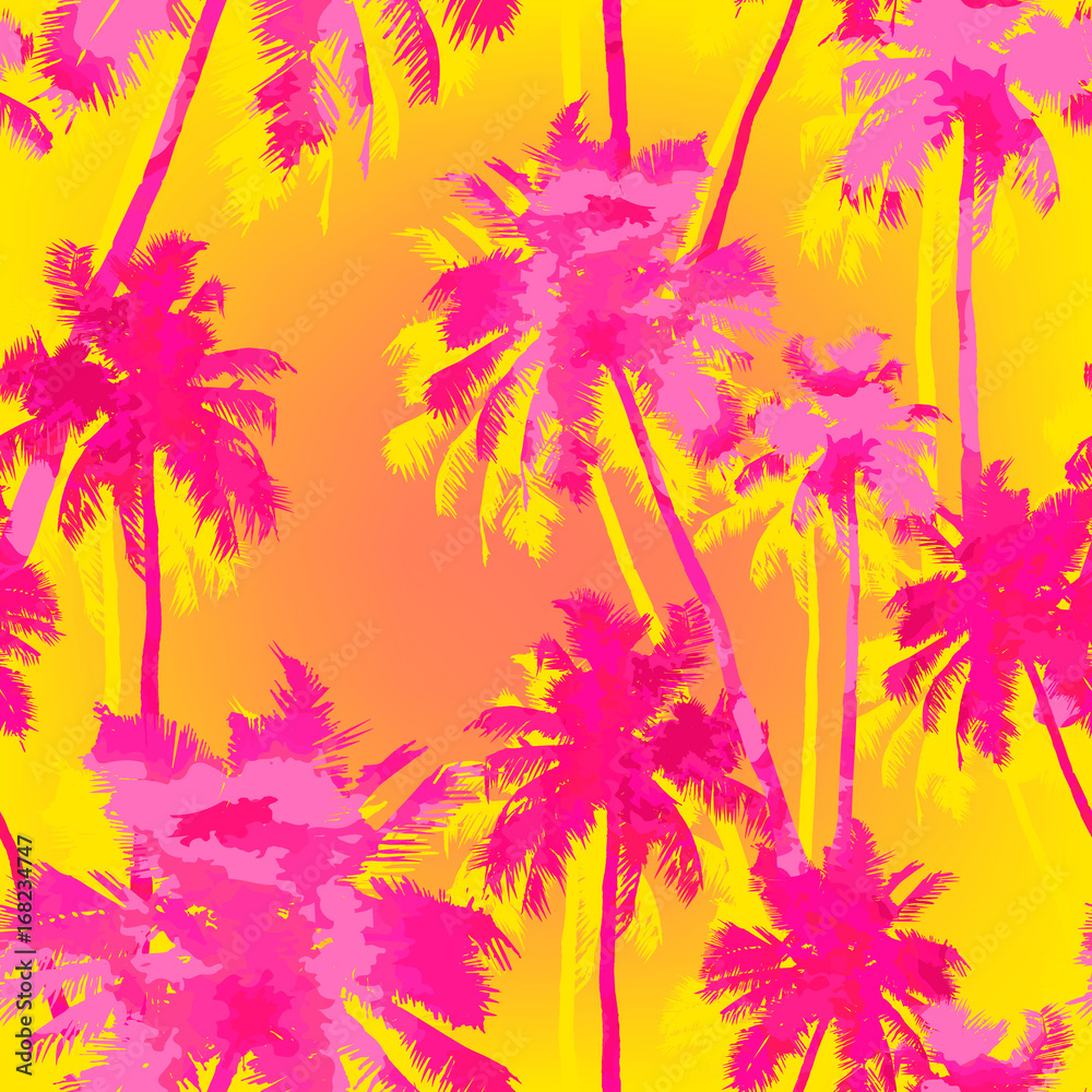 Fototapeta premium Pattern from watercolor palms