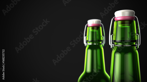 Neck of bottle of beer. photo