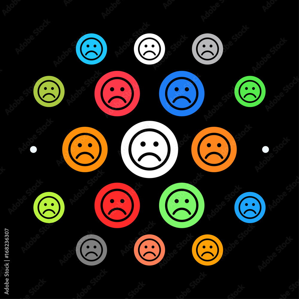 Modernes UI design - trauriges Gesicht Modernes UI design - trauriges Gesicht