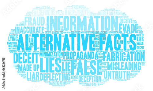 Alternative Facts Word Cloud on a white background. 