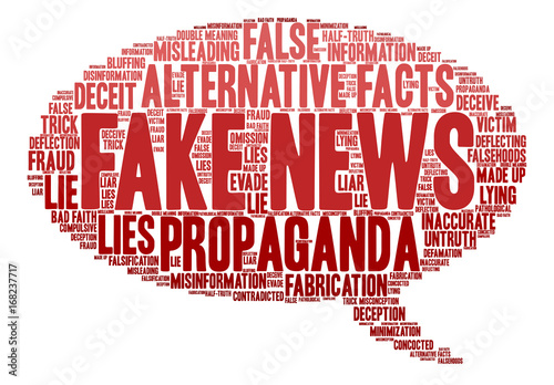 Fake News word cloud on a white background. 