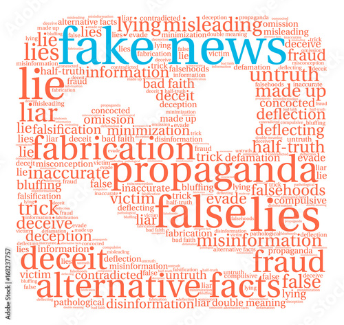 Fake News Word Cloud on a white background. 