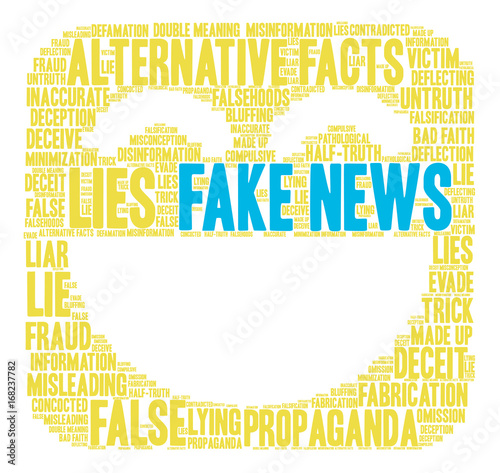 Fake News Word Cloud word cloud on a white background. 