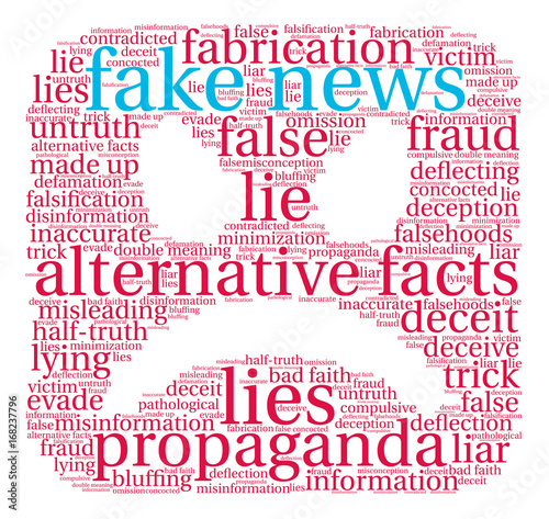 Fake News Word Cloud on a white background. 