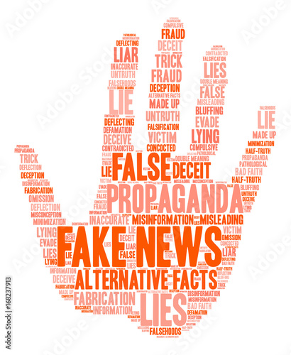 Fake News Word Cloud on a white background. 
