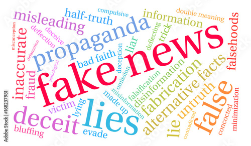 Fake News Word Cloud on a white background. 