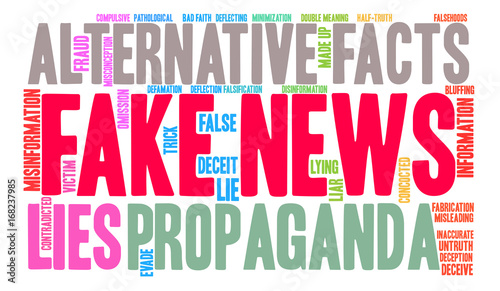 Fake News Word Cloud on a white background. 