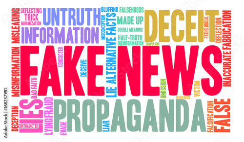 Fake News Word Cloud on a white background. 