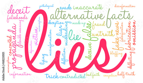 Lies Word Cloud on a white background. 