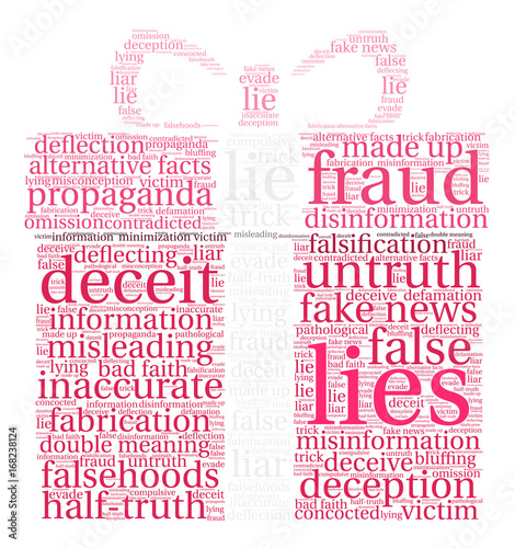 Lies Word Cloud on a white background. 