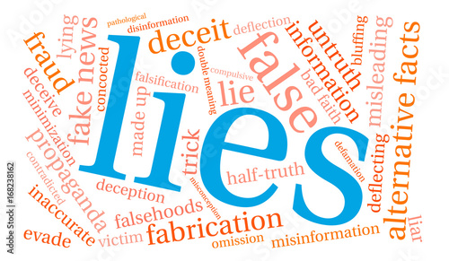 Lies Word Cloud on a white background. 