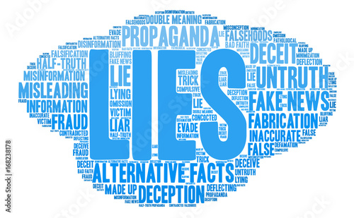 Lies Word Cloud on a white background. 