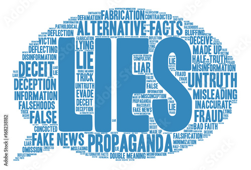 Lies Word Cloud on a white background. 