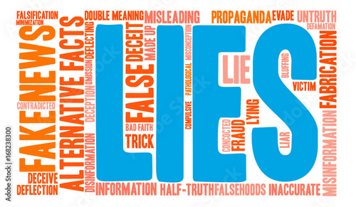 Lies Word Cloud on a white background.
