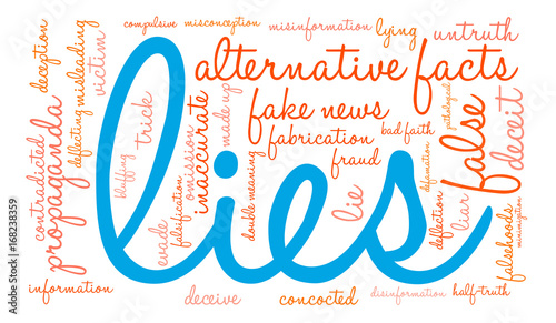 Lies Word Cloud on a white background. 