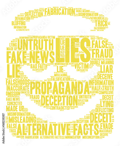 Lies Word Cloud on a white background.