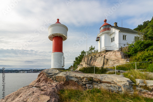 Lighthouse at Odderoya in Kristiansand  Norway