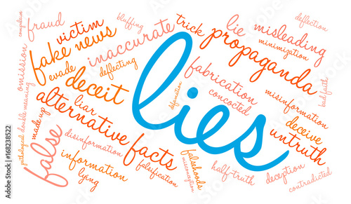 Lies Word Cloud on a white background. 