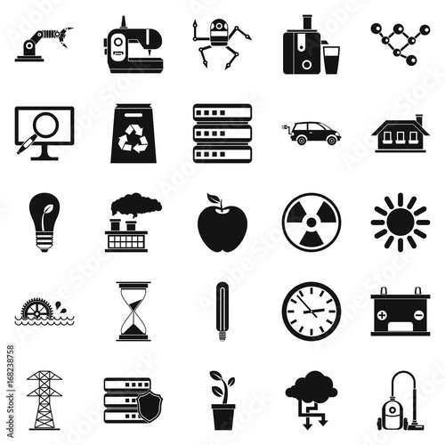 Compensator icons set, simple style