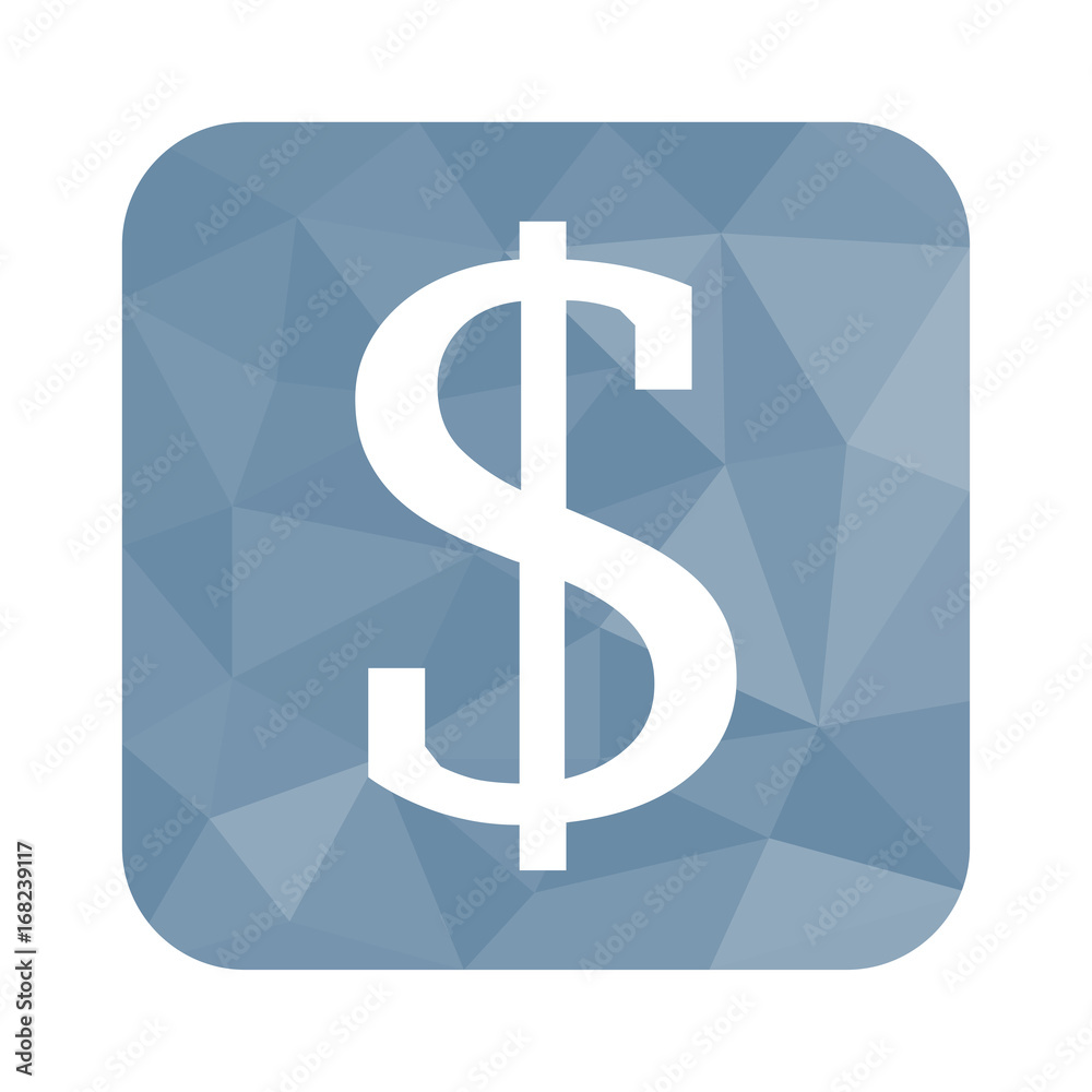 Obraz premium Low Poly Button - Dollarzeichen