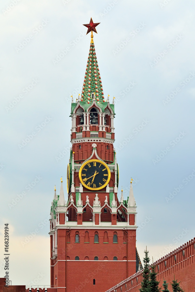 Spasskaya Tower of the Moscow Kremlin. Moscow, Russia