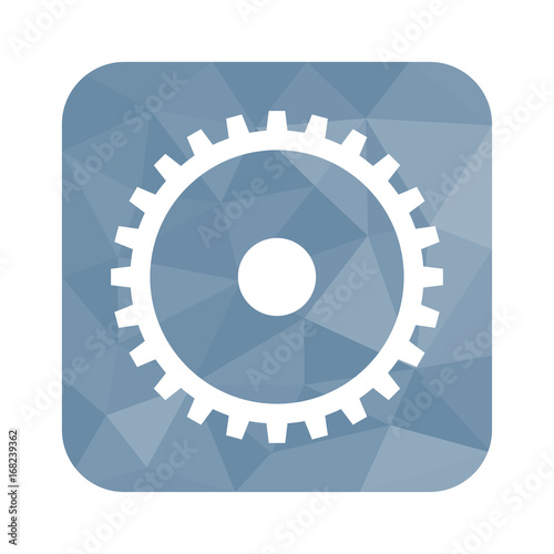 Low Poly Button - komplexes Zahnrad