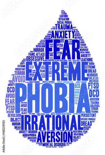 Phobia word cloud on a white background. 