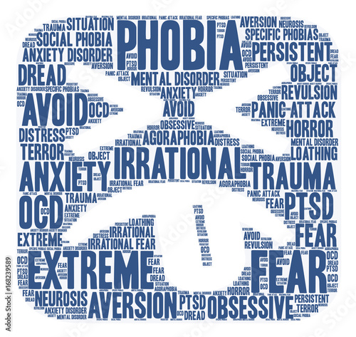 Phobia word cloud on a white background. 