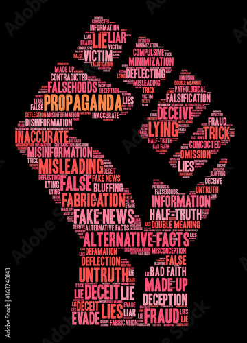 Propaganda Word Cloud on a black background. 