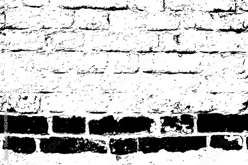 Brick wall texture. Grunge background. Vector