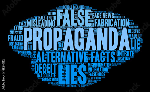 Propaganda Word Cloud on a black background. 