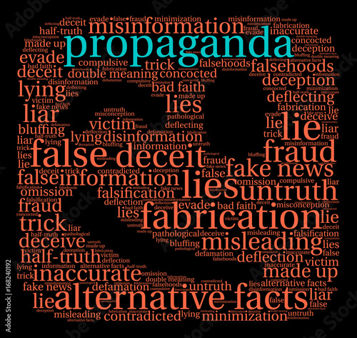 Propaganda Word Cloud on a black background. 