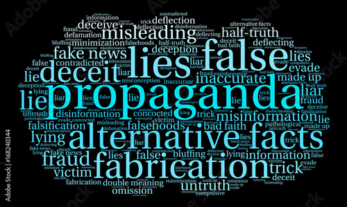Propaganda Word Cloud on a black background. 