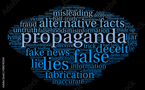 Propaganda Word Cloud on a black background. 