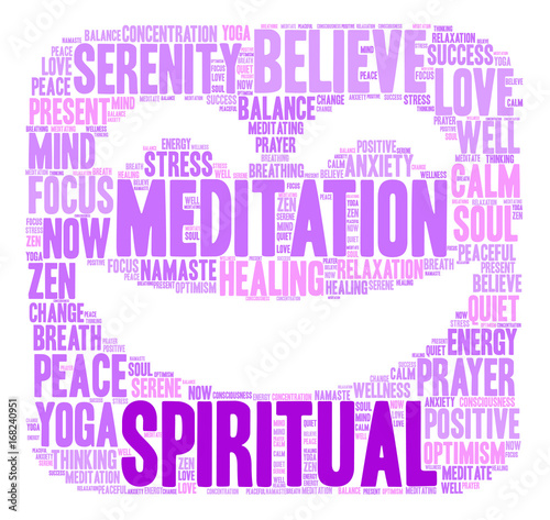 Spiritual Word Cloud on a white background. 