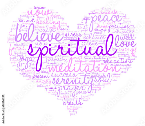 Spiritual word cloud on a white background. 