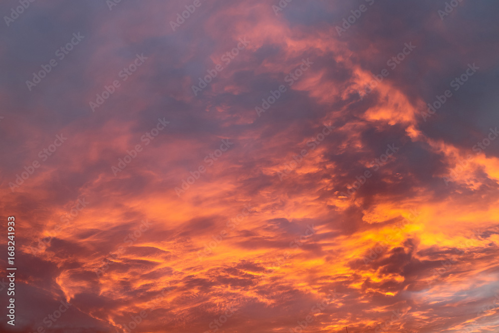 Sunset fire sky