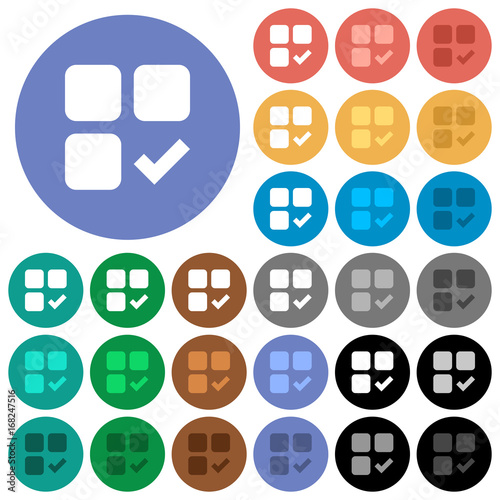 Component ok round flat multi colored icons