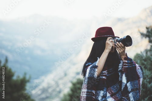 Woman Taking Picture Outdoors