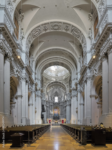 Interior of Theatinerkirche (Theatine Church of St. Cajetan) in Munich, Germany photo