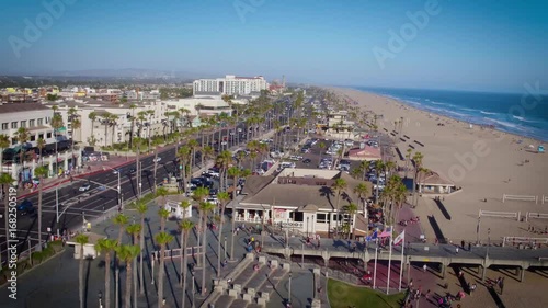 Huntington Beach Pier and Boardwalk Drone Aerial