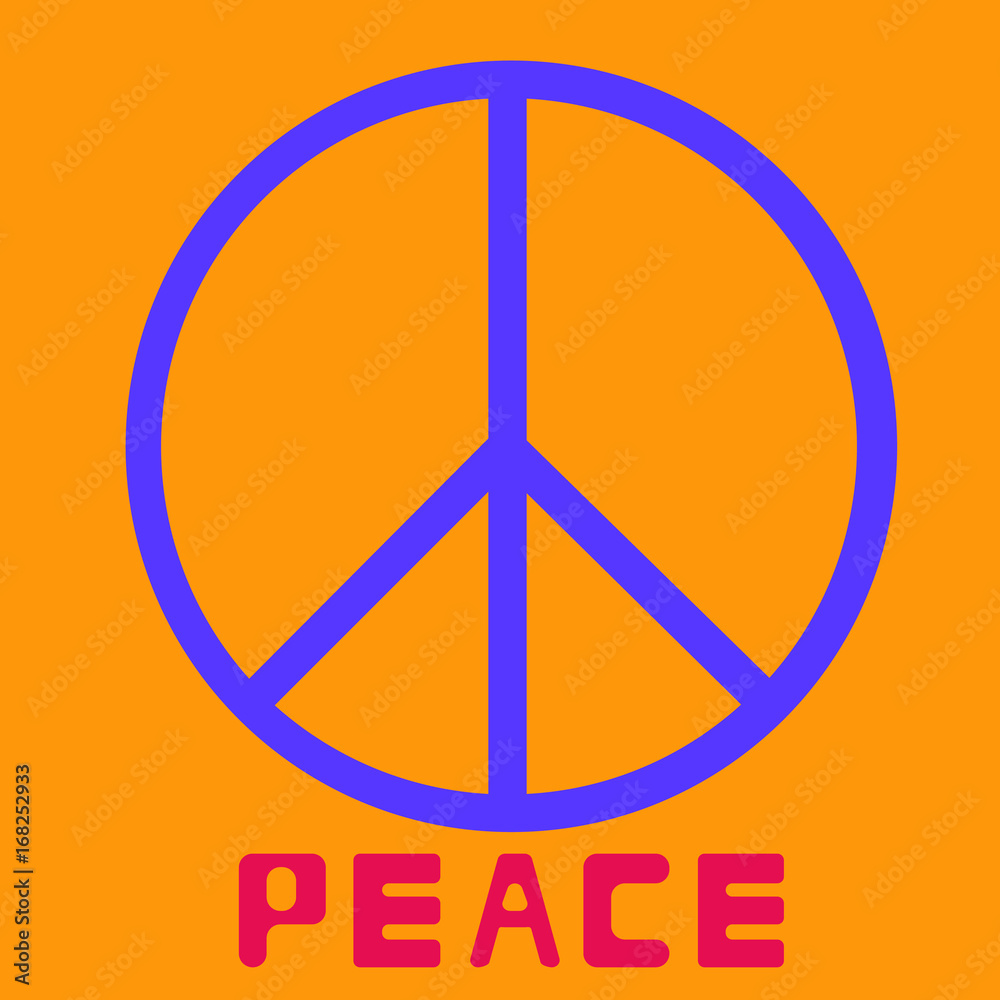peace symbol icon vector friendship pacifism on orange background Flat design Vector Illustration peace symbol icon vector friendship pacifism on orange background Flat design Vector Illustration