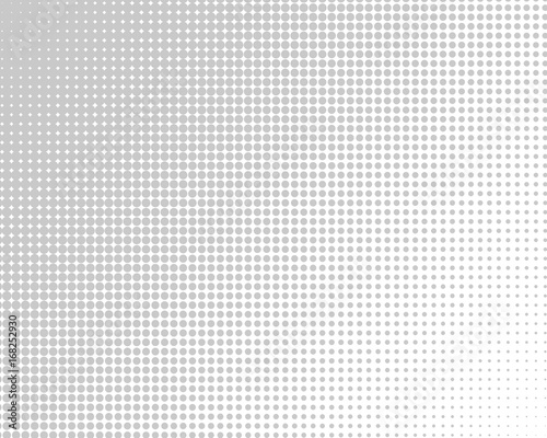 Vertical gradient gray halftone dots background. Pop art template, texture illustration