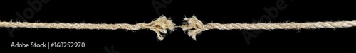 Foto Rope fraying isolated on black