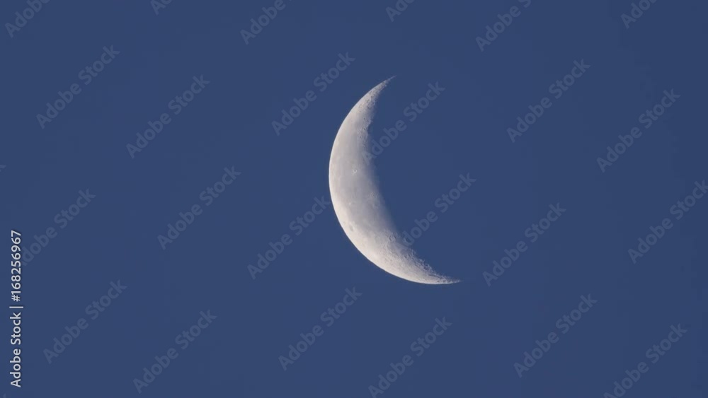 4K Waning Crescent Moon and Blue Sky 2 4K Waning Crescent Moon and Blue Sky 2