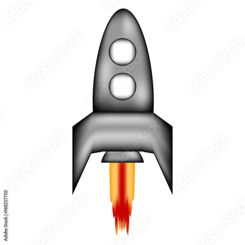 Starting rocket sign icon.