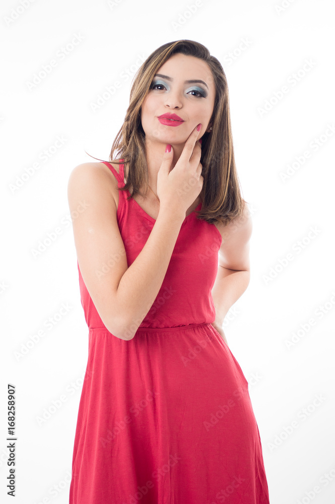 Mulher sexy trajando vestido vinho Mulher sexy trajando vestido vinho